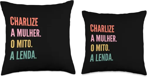 Vista 3 de Funny Portuguese First Name Design-Charlize Throw Pillow, 18x18, Multicolor