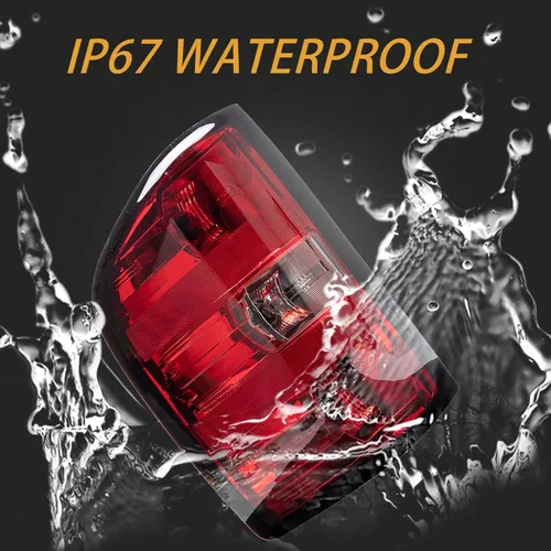 Vista 4 de Conjunto de luz trasera compatible con Chevy Silverado 1500 2500HD 3500HD 2007-2013 lado del conductor y del pasajero con bombilla interior y arnés