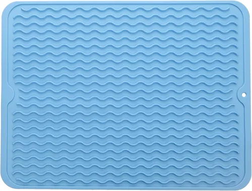 Vista 141 de MicoYang Alfombrilla de silicona para secado de platos para múltiples usos, fácil de limpiar, ecológica, resistente al calor, alfombrilla