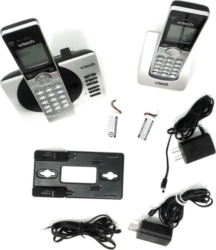 Vista 6 de VTech CS6929-2 Teléfono inalámbrico con sistema de contestadora e identificador de llamadas, plateado/negro con 2 teléfonos DECT 6.0 ampliable