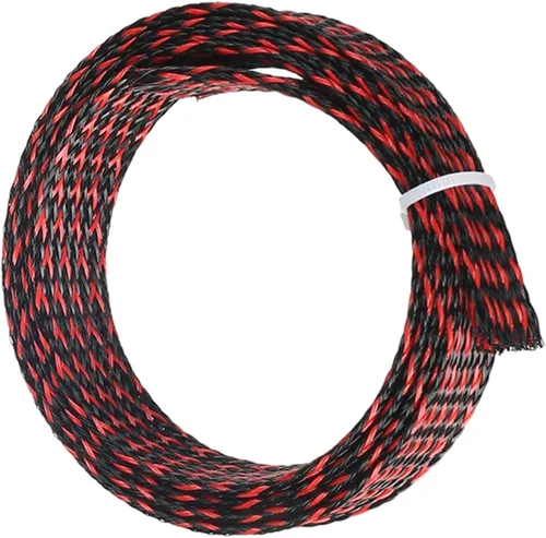 Vista 115 de Wenheww - Funda de cable trenzada expandible de PET, de 1.64 pies a 3/8 pulgadas, manga negra para organización de cables, protector de cable