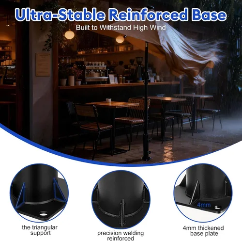 Vista 3 de Lalafancy Base de soporte para sombrilla de patio, soporte cuadrado reforzado de 4 pulgadas, resistente para sombrilla para exteriores, se adapta a