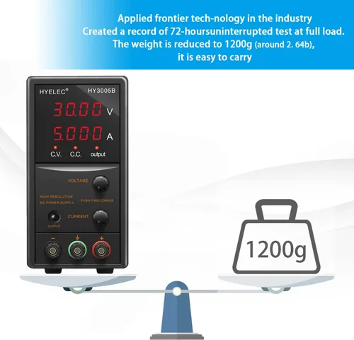 Vista 6 de Fuente de alimentación de CC variable, fuente de alimentación de banco de CC regulada de conmutación ajustable de 30 V 5 A con pantalla LED de 4