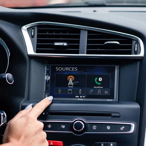 Vista 7 de Jensen CMR270 7-inch LED Digital Media Touch Screen Double DIN Car Stereo Radio Push to Talk Assistant Backup Camera Input Bluetooth USB