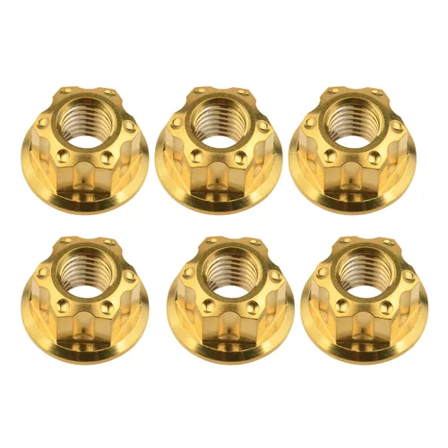 Vista 9 de Tuerca de perno de brida de titanio M6 M8 M10 M12 M14 M16 para bicicleta, motocicleta, eje trasero de automóvil, accesorios de modificación