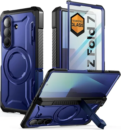 Vista 13 de SUPCASE Funda para Samsung Galaxy Z Fold 7 con soporte (agarre UB), [compatible con MagSafe] [Protector de pantalla de vidrio templado integrado]