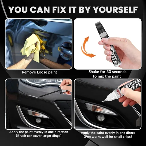 Vista 5 de Pintura mate negra para retoques de coches, lápiz universal y preciso para arañazos de automóviles, removedor de arañazos duradero para autos