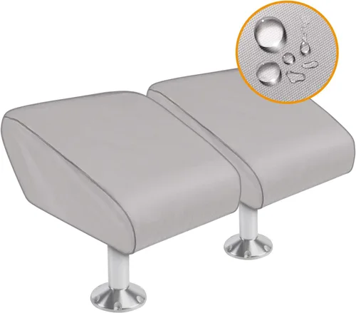 Vista 10 de iCOVER Boat Folding Seat Cover - 600 Denier Canvas Waterproof Heavy-Duty Weather Resistant Material Trailerable Fishing Chair Covers