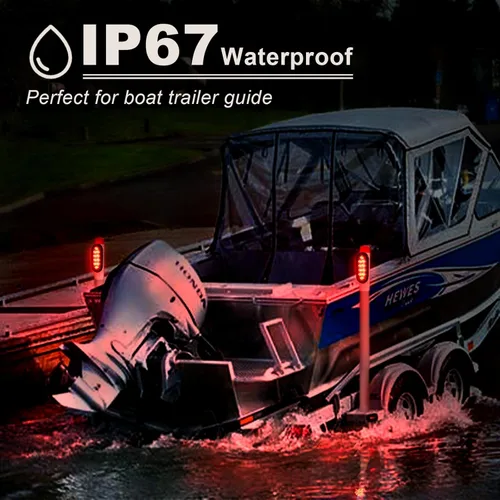 Vista 4 de NeaLia Luces de guía de remolque de barco, IP67, impermeable, guía de remolque de barco, luz de poste para guía en poste sellado, sumergible, señal
