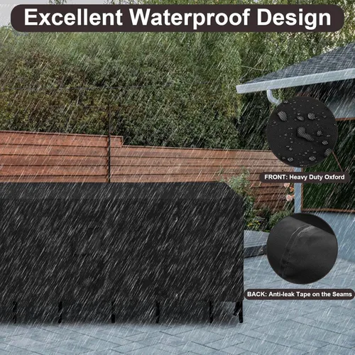 Vista 4 de PureFit Fundas para muebles de patio, funda impermeable para muebles de mesa de exterior rectangular, cubierta de sofá seccional de patio