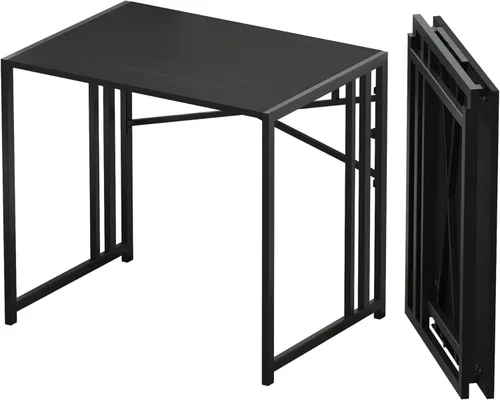 Vista 251 de Escritorio plegable de 47 pulgadas, no requiere montaje, mesa de oficina en casa, escritorio de campamento para computadora de juegos, color beige