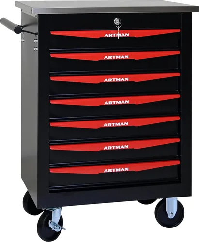 Vista 38 de Carro de herramientas con 4 cajones con ruedas, carro de almacenamiento de herramientas multifuncional, organizador de cajones con ruedas