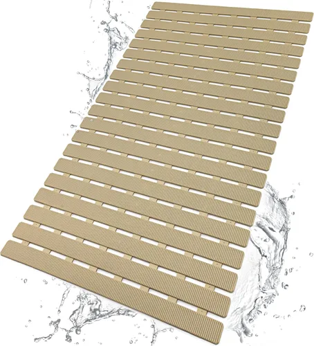 Vista 17 de BEMISO - Tapete de ducha antideslizante con ventosas y agujeros de drenaje, 27.5 x 15.7 pulgadas para bañera y ducha, fácil de secar, fácil