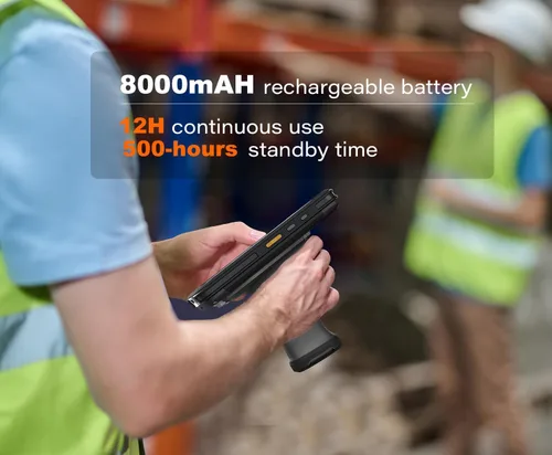 Vista 3 de Terminal de datos portátil computadora móvil con escáner de código de barras 1D y 2D, 3G 4G WiFi BT GPS, agarre ergonómico de pistola, pantalla FHD