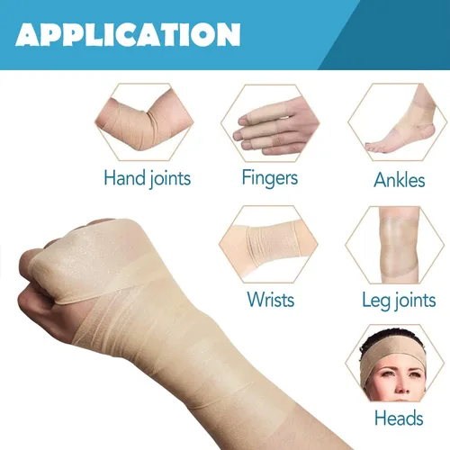 Vista 5 de Cinta atlética preenvolvente – 2.75 x 30 yardas – Cinta de espuma deportiva pre-envoltura atlética para muñecas, codos, rodillas, tobillos y cabello