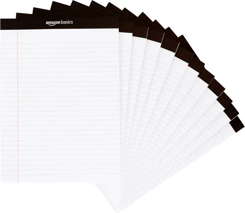 Vista 11 de Yaxa Basics Bloc de notas de escritura con rayas angostas de 50 hojas, 5 x 8 pulgadas, paquete de 12, canario