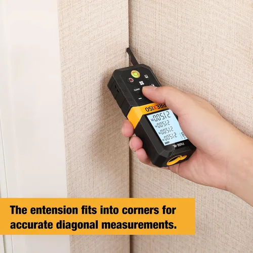 Vista 2 de PREXISO Laser Measure, 215Ft Laser Measurement Tool with Entension for Diagonal Measuring Ft/Ft+in/in/M Units - Pythagorean Mode, Area Volume -100