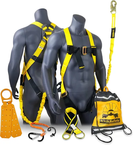 Vista 14 de KwikSafety - SCORPION Safety Harness [w/Attached 6ft Lanyard] Safety Harness Fall Protection Kit ANSI OSHA