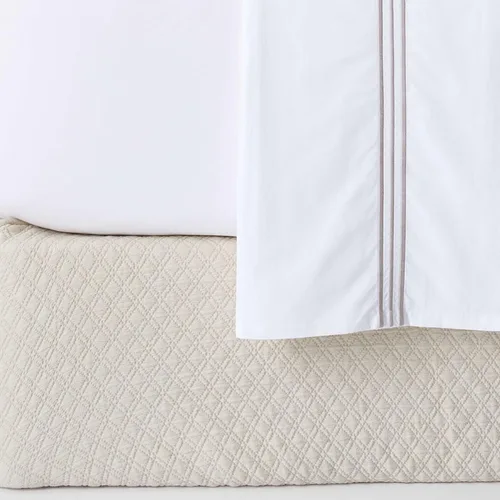 Vista 9 de Pine Cone Hill Cubierta de resorte de avena de sarga de algodón, tamaño individual, patrón sólido neutro