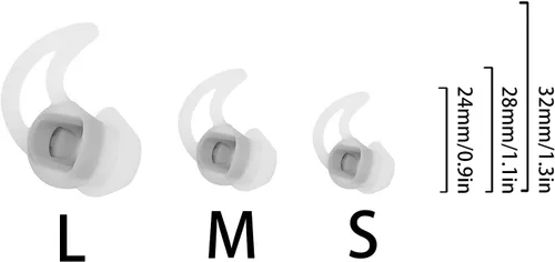 Vista 5 de Juego de 3 pares de puntas de silicona de repuesto S/M/L en el oído 2-Blanco