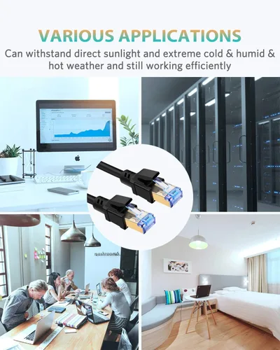 Vista 6 de Cat8 Ethernet Cable, High Speed Cat 8 Network Ethernet Patch Internet Cable with Gold Plated RJ45 Connector, Compatible with Cat7 Cat6, Gigabit