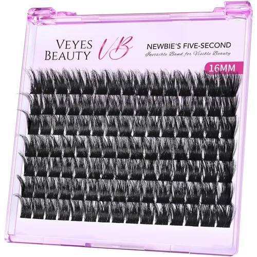 Vista 8 de VEYESBEAUTY Extensiones de Pestañas Individuales Esponjosas en Racimos VBmuse 3D Pestañas de Volumen en Capas Banda Delgada e Invisible Pestañas