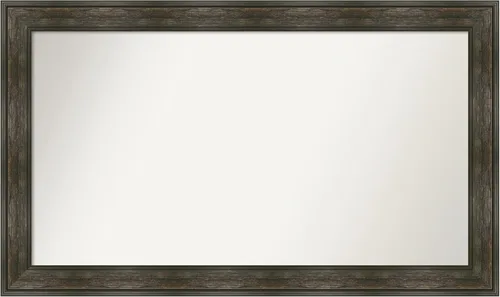 Vista 177 de Amanti Art Espejo de baño marrón para sobre fregadero, 26 x 26 pulgadas, espejo de tocador cuadrado marrón rústico Alexandria, marco de madera