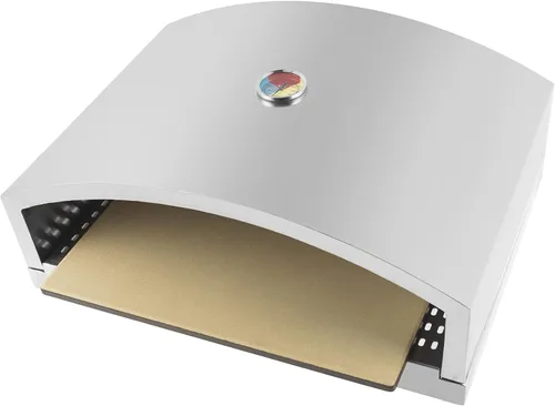 Vista 7 de Horno de pizza con parrilla abierta para parrilla de gas o carbón, incluye piedra de pizza de cerámica