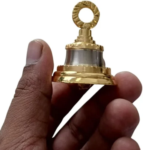 Vista 4 de Campanas de latón chapado en plata de 2 pulgadas, decoración de Navidad, cascabel, cascabel, manualidades, decoración de Navidad, decoración