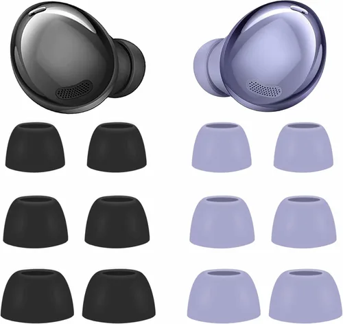 Vista 9 de 9 pares de auriculares de repuesto para Galaxy Buds Pro Eartips, S/M/L de 3 tamaños, goma de silicona flexibles, puntas de ala compatibles con Negro