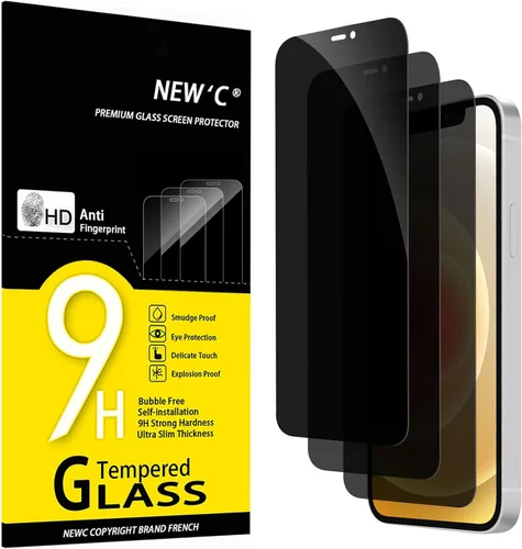 Vista 16 de NEW'C Paquete de 3 protectores de pantalla diseñados para iPhone 14, iPhone 13, iPhone 13 Pro (6.1 pulgadas), protección de vidrio templado