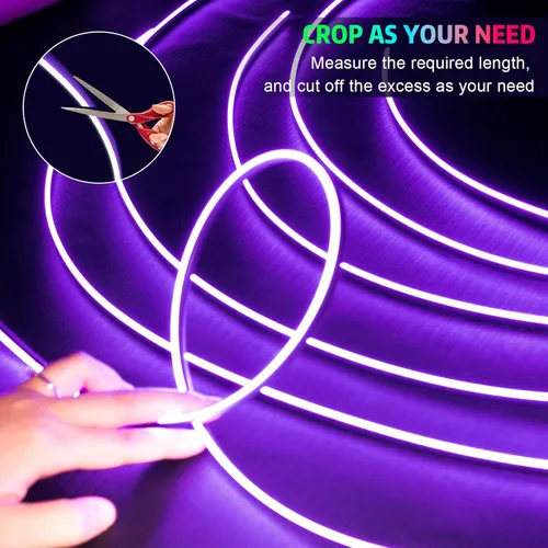 Vista 2 de Luces acrílicas para interior de automóvil, tira de luz LED AMKI para automóvil con control de aplicación y subcontrol, accesorios de automóvil, kit