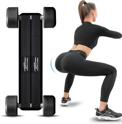 Vista 2 de Cinturón de empuje de cadera, entrenador de glúteos doble acolchado con diseño antideslizante, cinturón de peso resistente para mancuernas