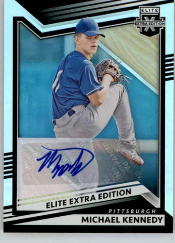 2022 Panini Elite Extra Edition Signatures #110 Michael Kennedy Auto Autograph Pittsburgh Pirates Official Pre-MLB Prospect/Draft Baseball Card in