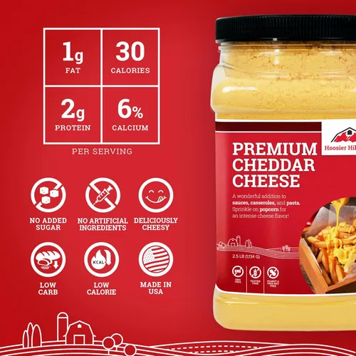 Vista 4 de Hoosier Hill Farm - Queso cheddar en polvo, sin colores artificiales, 2.5 libras (paquete de 1)