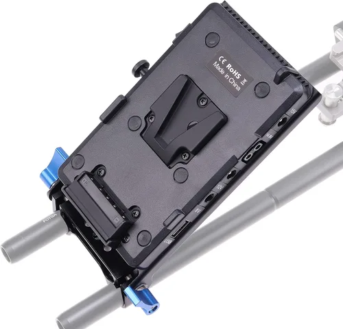 Vista 6 de Placa de fuente de alimentación de batería de montaje en V V-Lock D-tap con sistema de abrazadera de varilla de 0.591 in para cámara DSLR