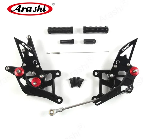 Vista 4 de Arashi (Versión 2.0) Estriberas traseras ajustables para Honda CBR250R 2011-2022 Accesorios de motocicleta Estriberas Reposapiés Juego trasero CBR