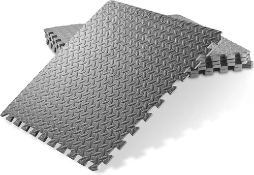 Vista 17 de Philosophy Gym Paquete de 12 alfombrillas de ejercicio – 12 x 12 pulgadas de goma de espuma entrelazada rompecabezas azulejos – negro