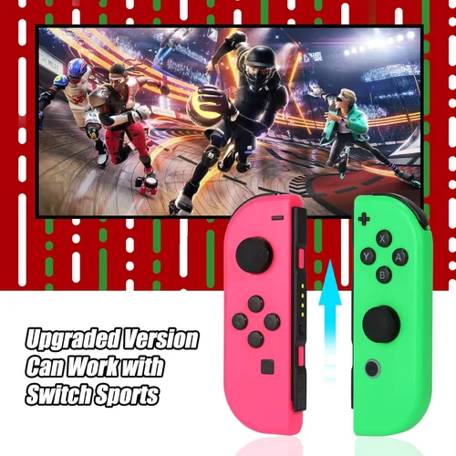 Vista 7 de Tinygu Joy Cons for Switch Nintendo Left and Right Switch Joy Con Controllers Left Right Wireless Remote Replacement for Switch Joycons Support