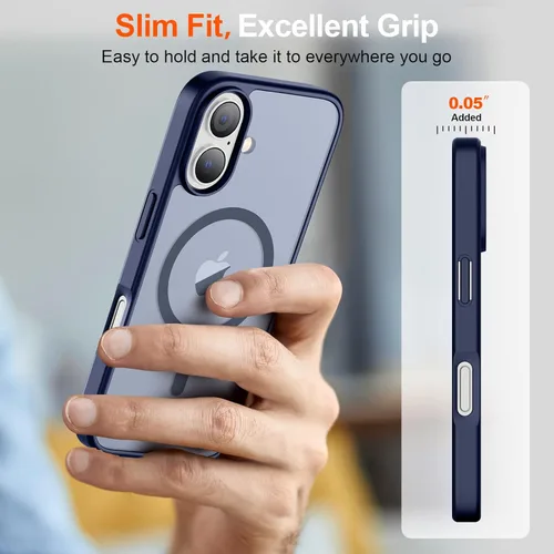 Vista 81 de SUPFINE - Funda magnética para iPhone 13 Pro Max (compatible con MagSafe), (protección contra caídas de grado militar de 10 pies), delgada, Negro