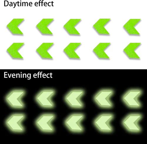 Vista 7 de Calcomanías reflectantes fuertes, 10 calcomanías de advertencia de seguridad de alta intensidad, calcomanías autoadhesivas de visibilidad nocturna