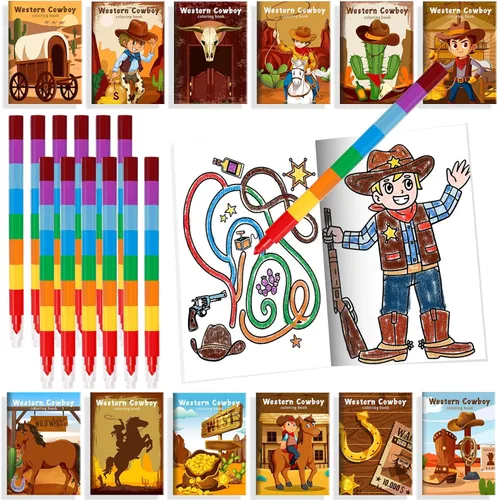 Vista 28 de BenLouis 24 mini libros para colorear de héroe para niños con 24 crayones apilables, recuerdos de fiesta de héroes, libros de actividades a granel