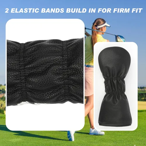 Vista 4 de Fundas para Palos de Golf, 4 piezas o 1 pieza, Fundas para Cabezas de Golf para Maderas y Driver Fairway Híbridos Mujeres Hombres - Cuero PU Premium