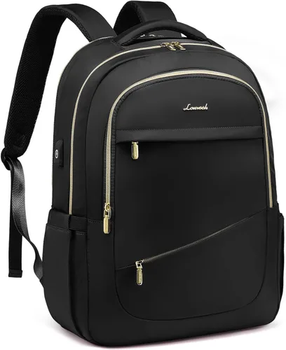 Vista 12 de LOVEVOOK - Mochila de computadora portátil para mujer, bolsa de 15.6 pulgadas delgada con compartimento separado para la computadora para el trabajo