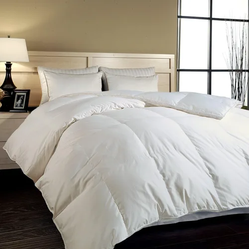 Blue Ridge Home Fashions, Inc. - Edredón de plumón de fibra de plumón de tamaño grande de 700 hilos, tamaño matrimonial, Queen en color blanco