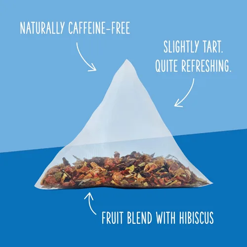 Vista 3 de Two Leaves and a Bud Alpine Berry - Bolsas de té de hierbas, naturalmente sin cafeína, té de hierbas de hoja entera con hibisco en sobres