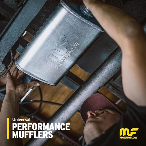Vista 3 de MagnaFlow 11229 - Silenciador de escape Performance 11229 entradasalida de 3"3", ovalado, 4x9x14", acero inoxidable, acabado satinado