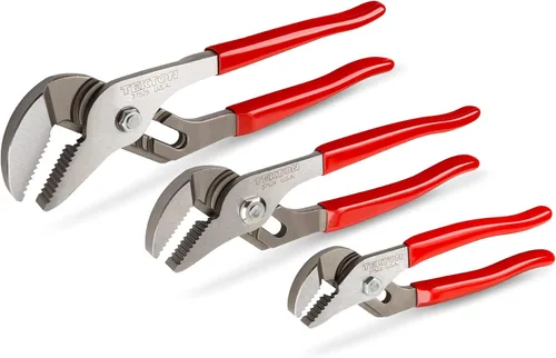 Vista 2 de TEKTON Juego de alicates para juntas de ranura, 3 piezas (7, 10, 13 pulgadas) 90394 Fabricado en Estados Unidos
