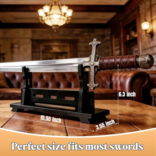 Vista 4 de Soporte para espadas, soporte de exhibición para varitas, espadas samuráis y katana (1 nivel)