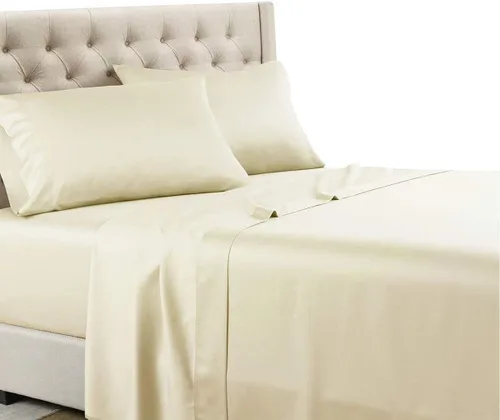 Vista 23 de Juego de sábanas para cama de agua, 600 hilos, 100% algodón, tamaño Queen, juego de sábanas de 4 piezas, bolsillo profundo de 12 pulgadas